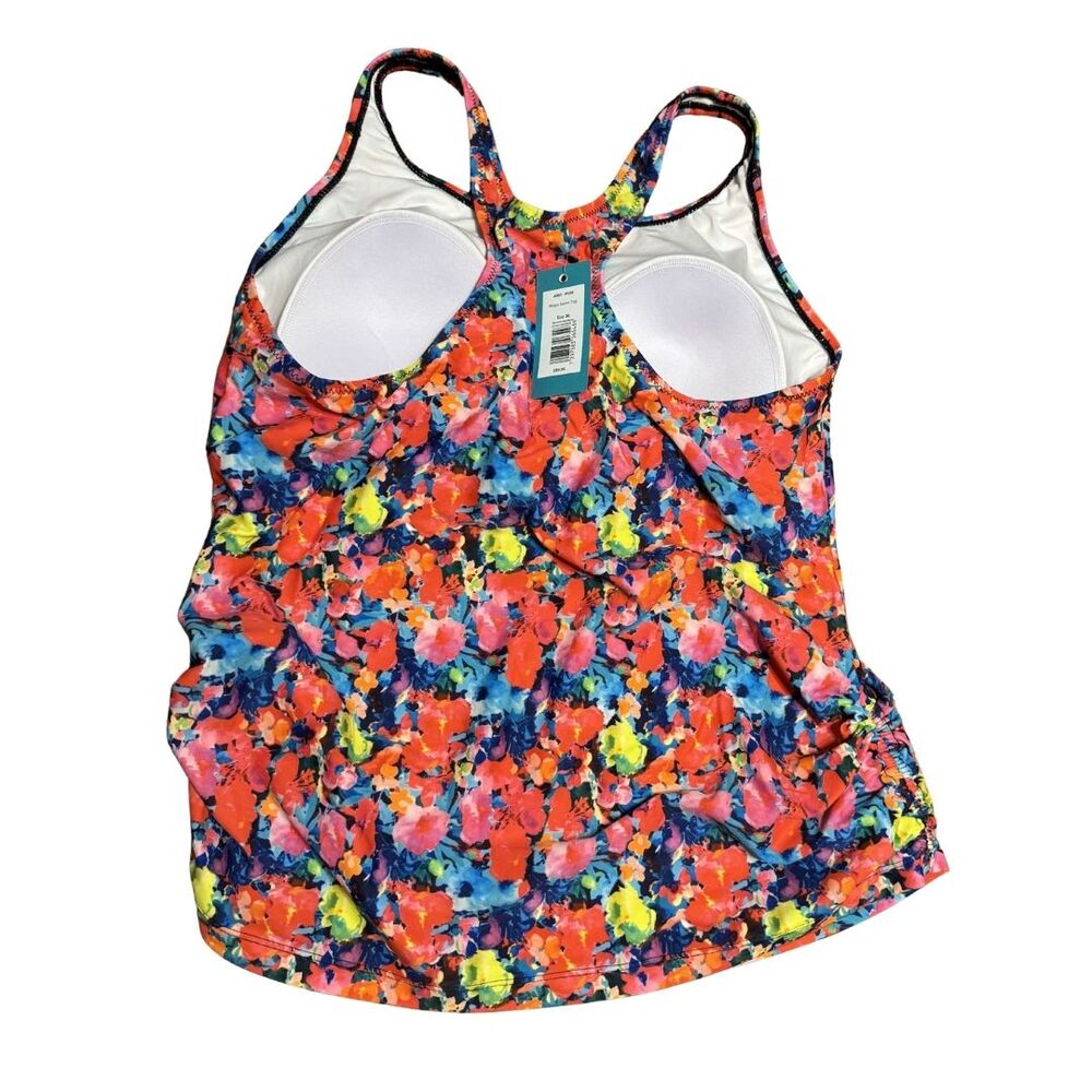 CALYPSA Maya Racerback Adjustable Side Tankini Floral Swim Suit Top NWT XL - Picture 4 of 7